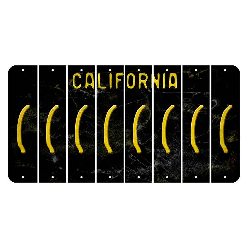 California Black Cut License Plate Strips (Set of 8)