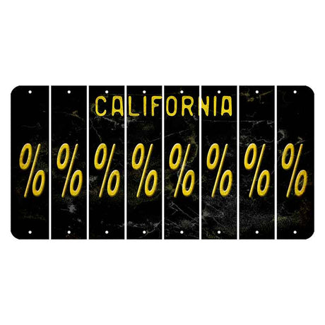 California Black Cut License Plate Strips (Set of 8)