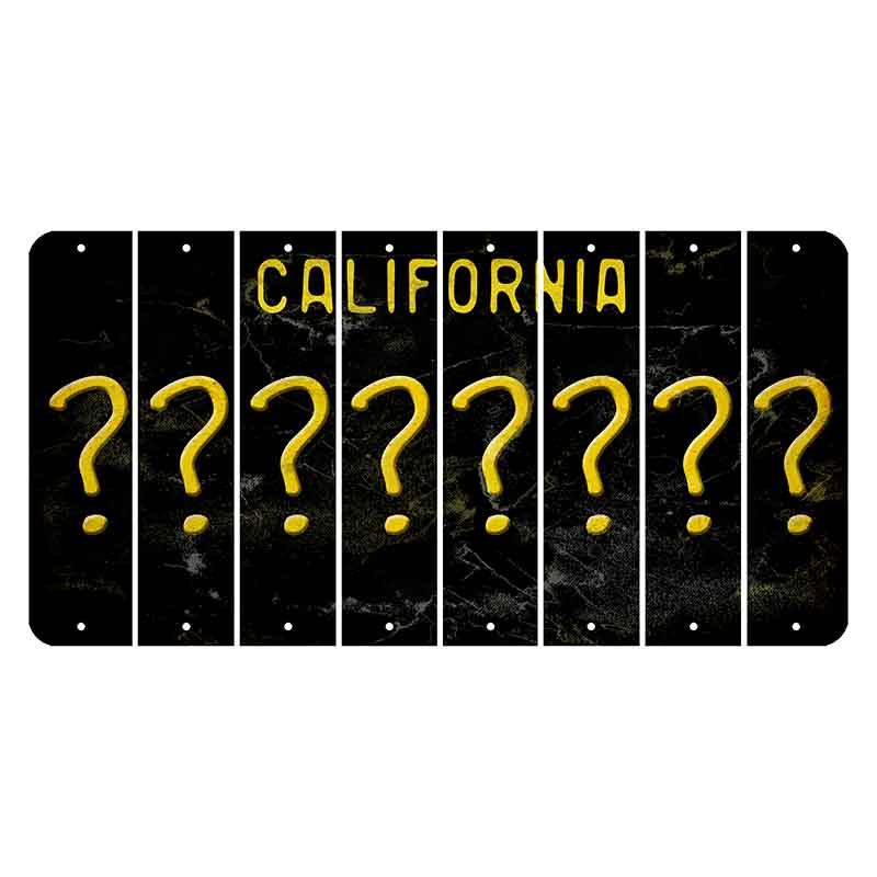 California Black Cut License Plate Strips (Set of 8)