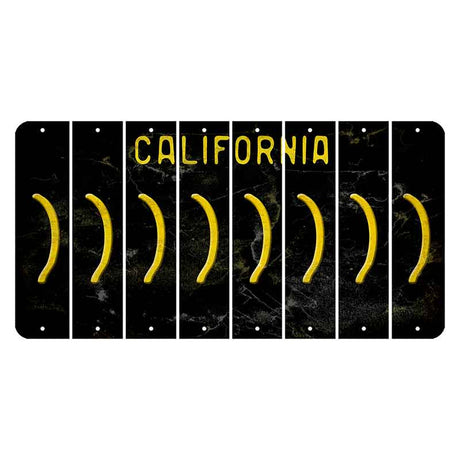 California Black Cut License Plate Strips (Set of 8)