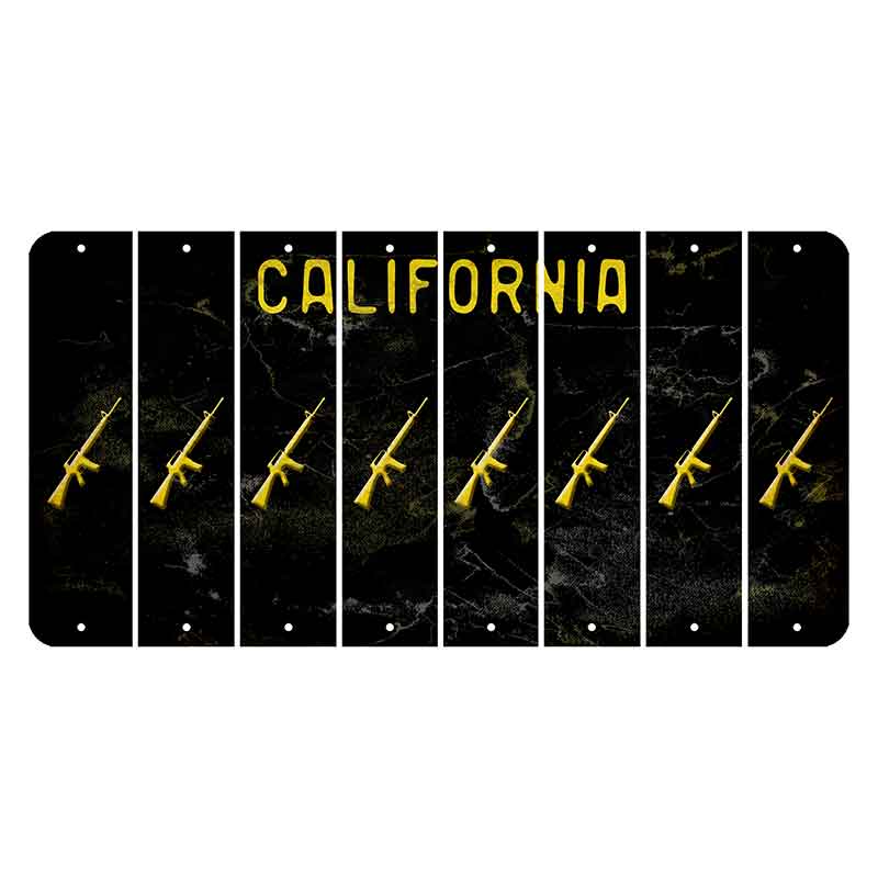 California Black Cut License Plate Strips (Set of 8)