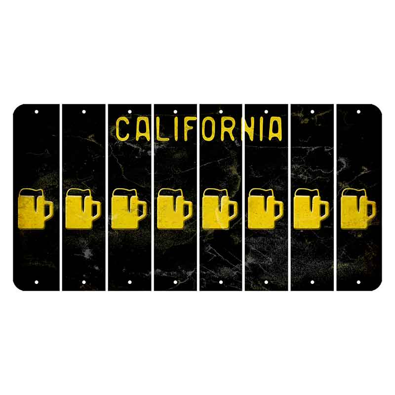 California Black Cut License Plate Strips (Set of 8)