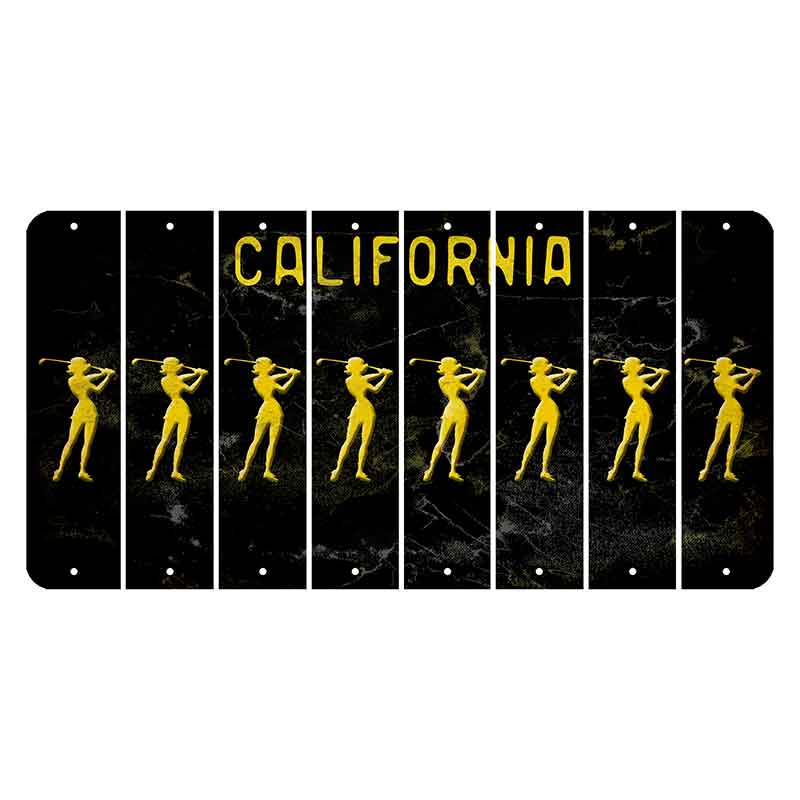 California Black Cut License Plate Strips (Set of 8)