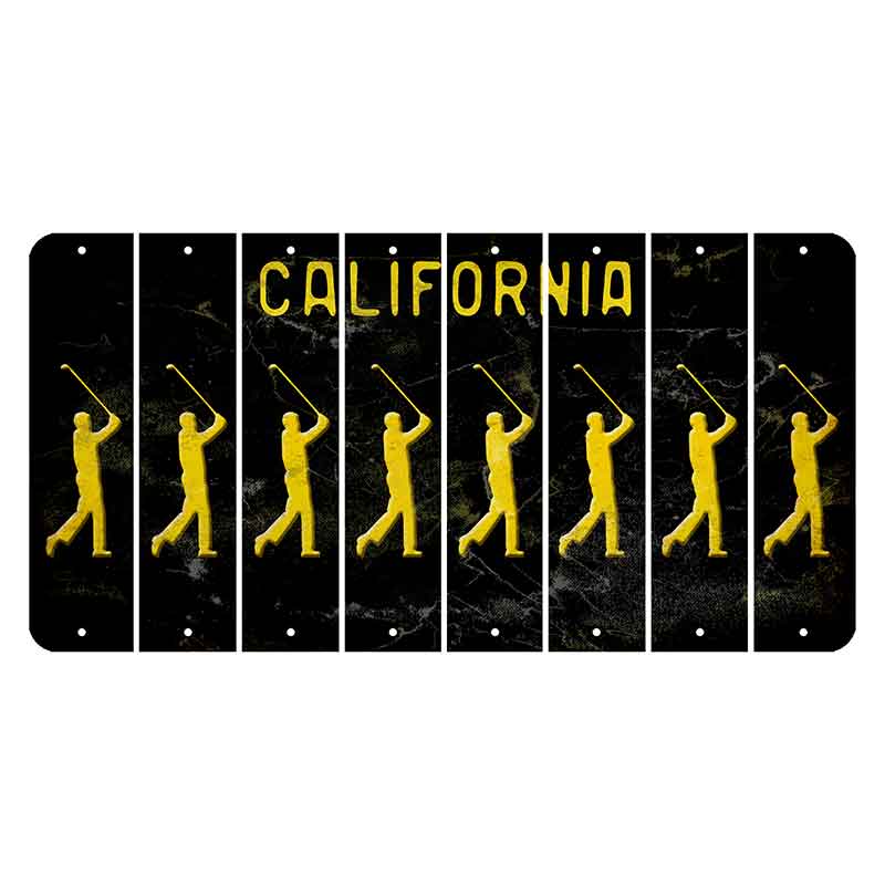 California Black Cut License Plate Strips (Set of 8)