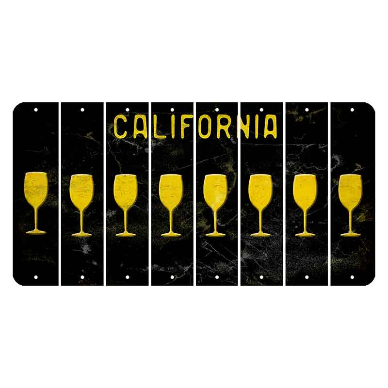 California Black Cut License Plate Strips (Set of 8)