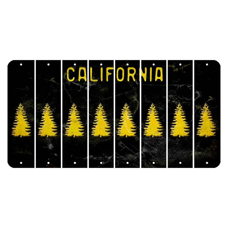 California Black Cut License Plate Strips (Set of 8)