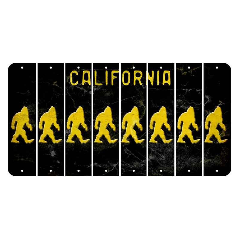 California Black Cut License Plate Strips (Set of 8)