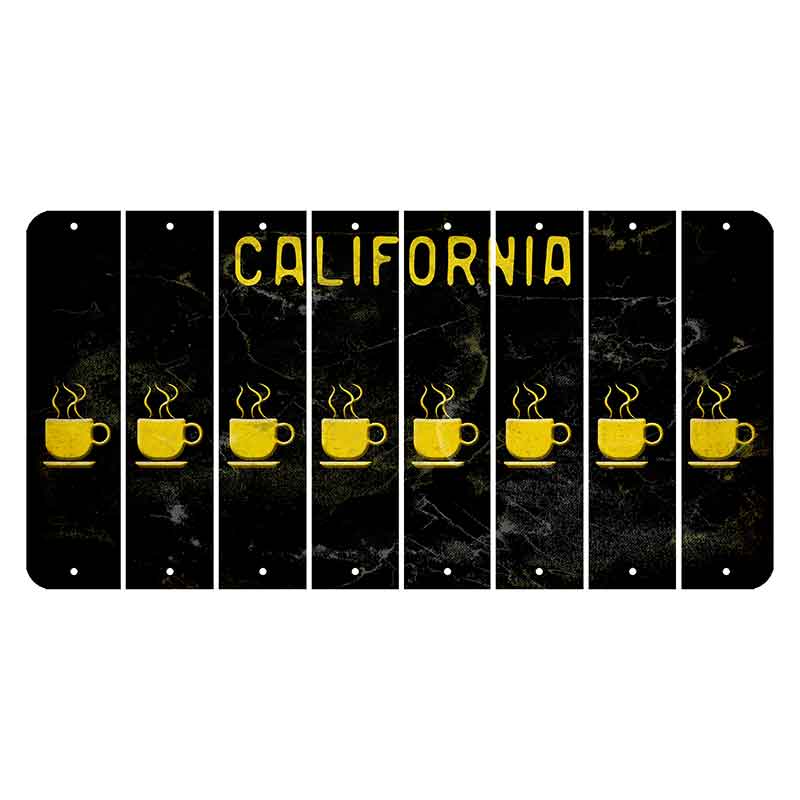 California Black Cut License Plate Strips (Set of 8)