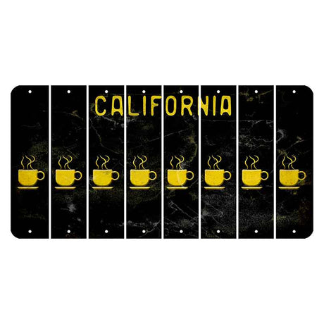 California Black Cut License Plate Strips (Set of 8)