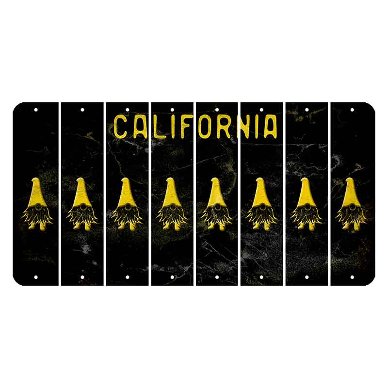 California Black Cut License Plate Strips (Set of 8)