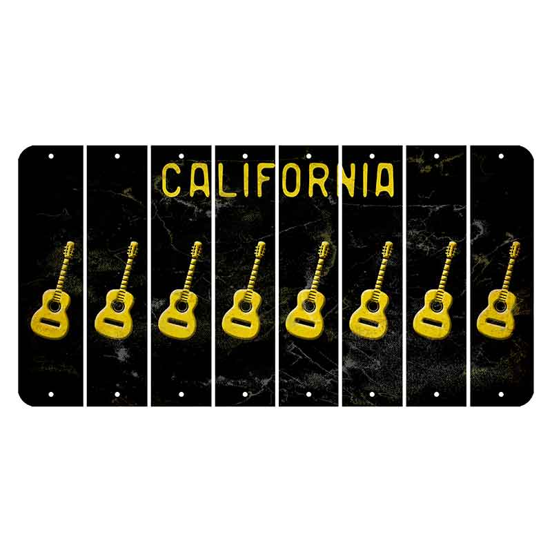 California Black Cut License Plate Strips (Set of 8)