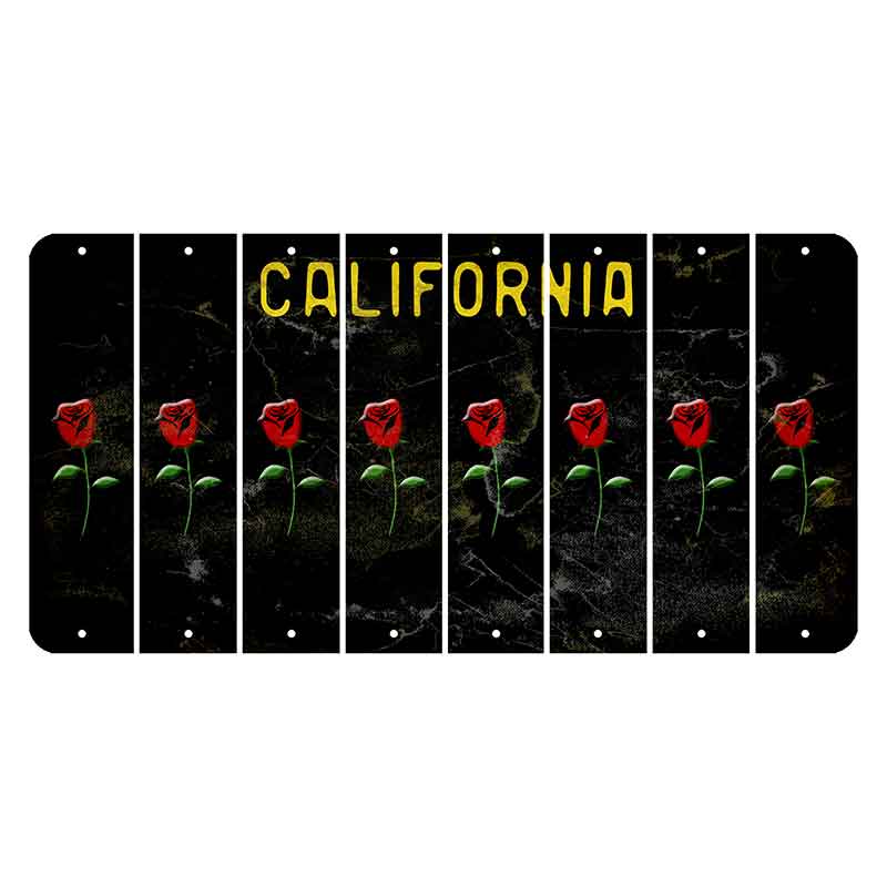 California Black Cut License Plate Strips (Set of 8)