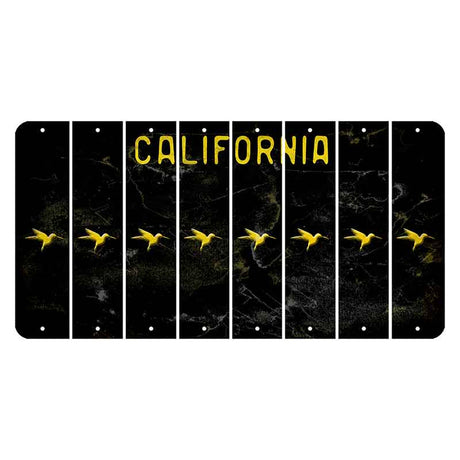 California Black Cut License Plate Strips (Set of 8)