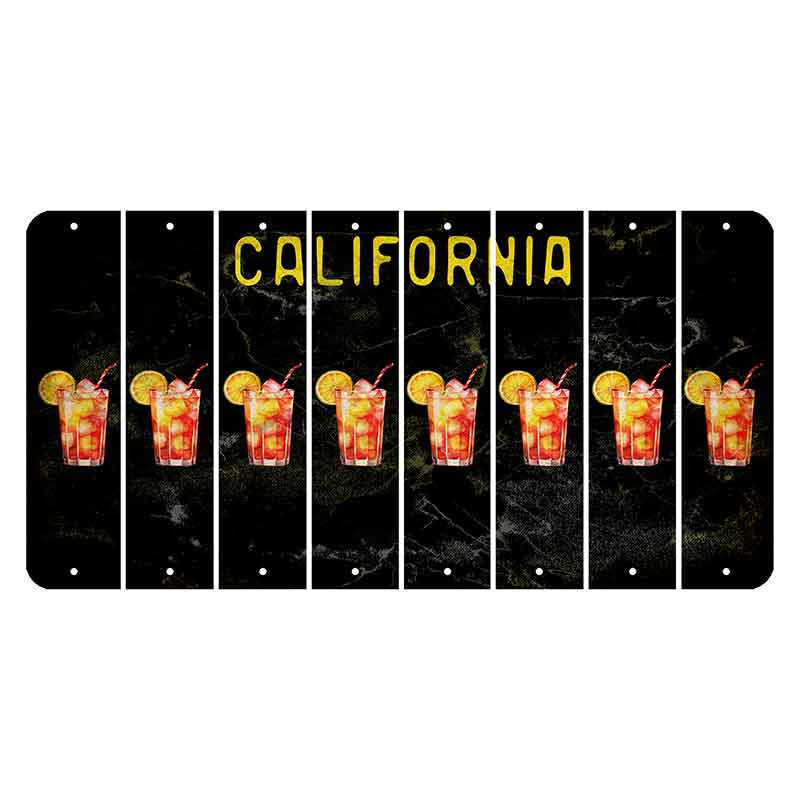 California Black Cut License Plate Strips (Set of 8)