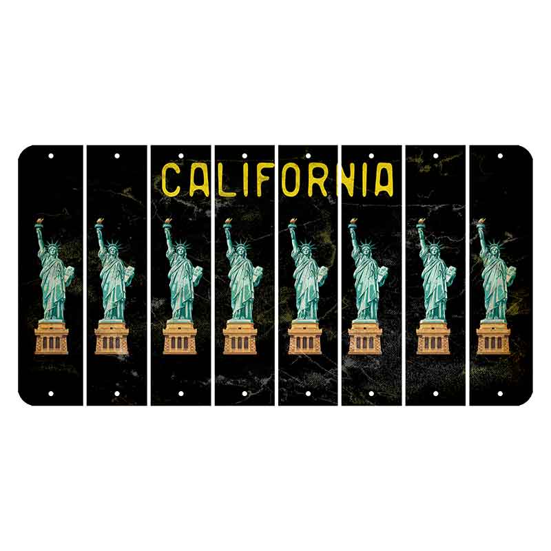 California Black Cut License Plate Strips (Set of 8)