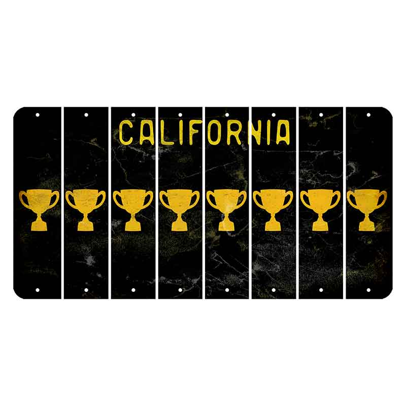 California Black Cut License Plate Strips (Set of 8)