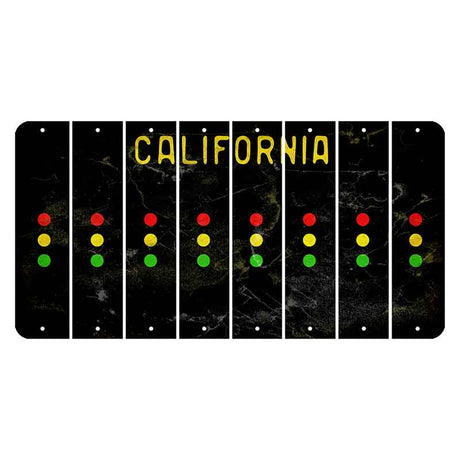 California Black Cut License Plate Strips (Set of 8)