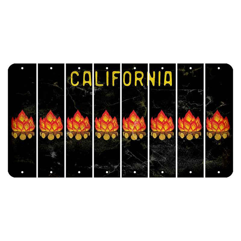 California Black Cut License Plate Strips (Set of 8)