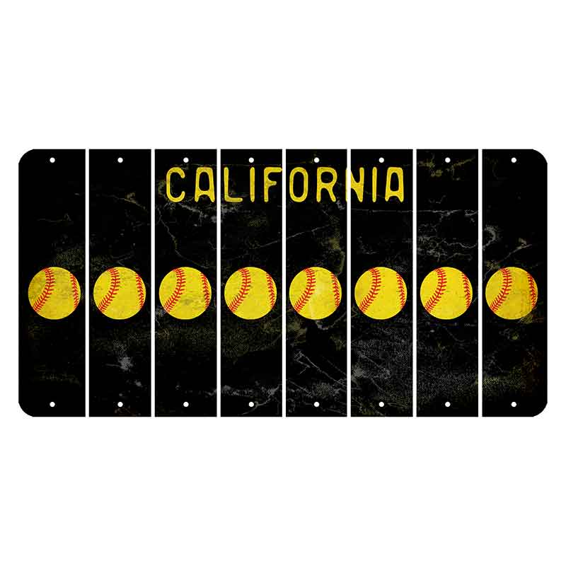 California Black Cut License Plate Strips (Set of 8)