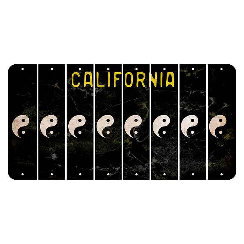 California Black Cut License Plate Strips (Set of 8)