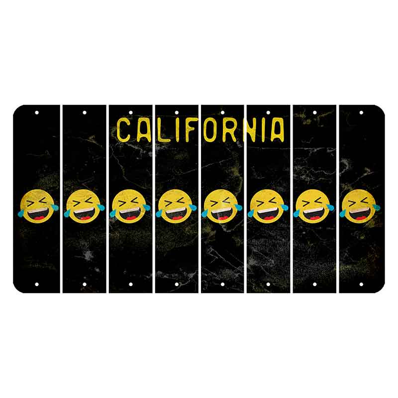 California Black Cut License Plate Strips (Set of 8)