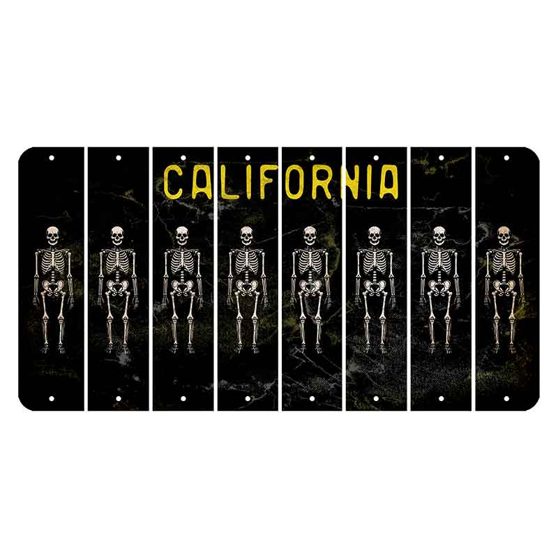 California Black Cut License Plate Strips (Set of 8)