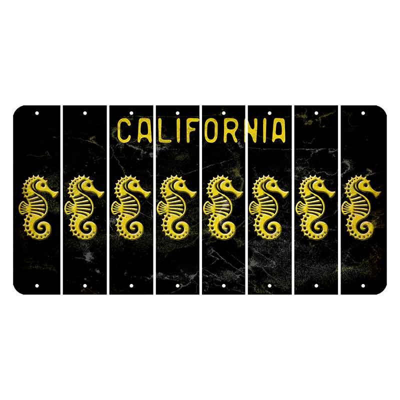 California Black Cut License Plate Strips (Set of 8)