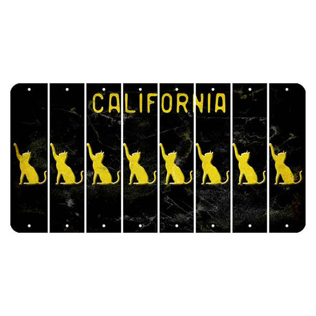 California Black Cut License Plate Strips (Set of 8)