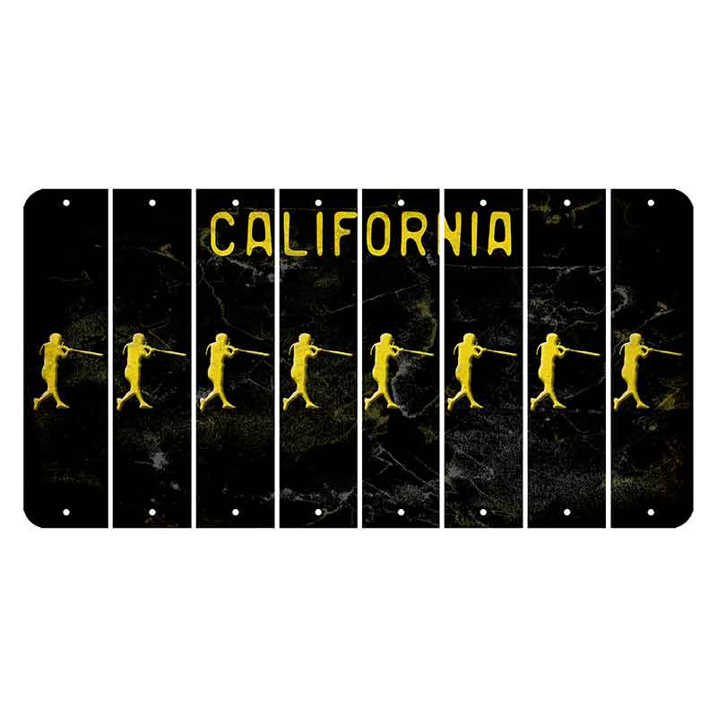 California Black Cut License Plate Strips (Set of 8)