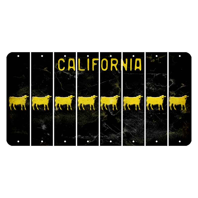 California Black Cut License Plate Strips (Set of 8)