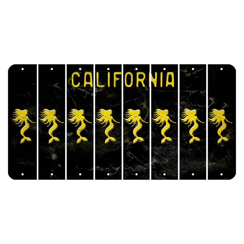 California Black Cut License Plate Strips (Set of 8)