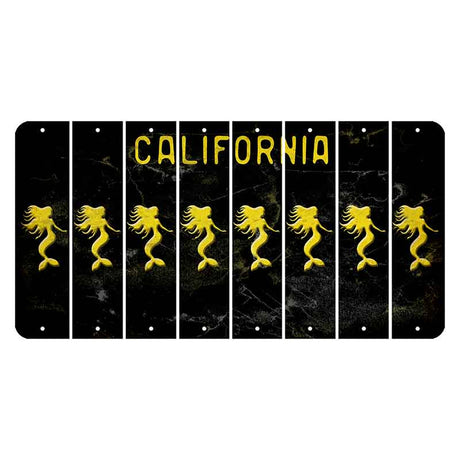 California Black Cut License Plate Strips (Set of 8)