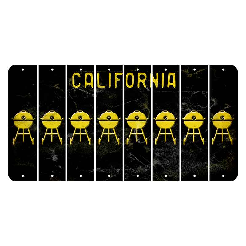 California Black Cut License Plate Strips (Set of 8) Grill