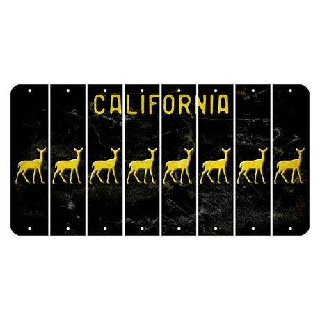 California Black Cut License Plate Strips (Set of 8)