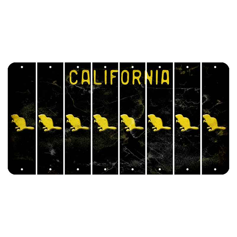 California Black Cut License Plate Strips (Set of 8)