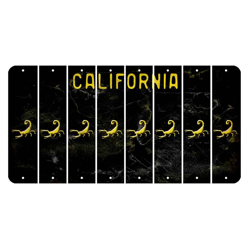 California Black Cut License Plate Strips (Set of 8)