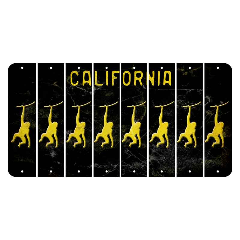 California Black Cut License Plate Strips (Set of 8)