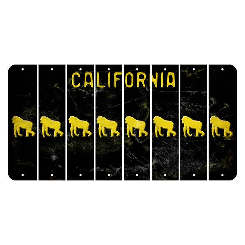 California Black Cut License Plate Strips (Set of 8)