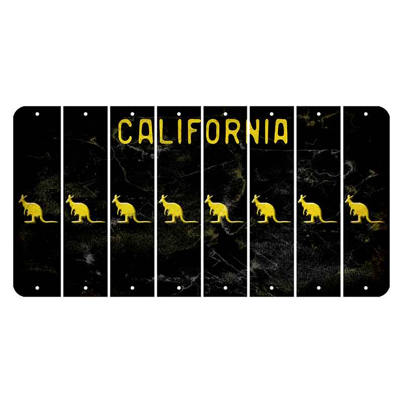 California Black Cut License Plate Strips (Set of 8)