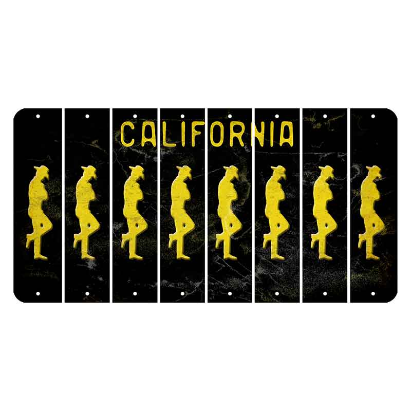 California Black Cut License Plate Strips (Set of 8)