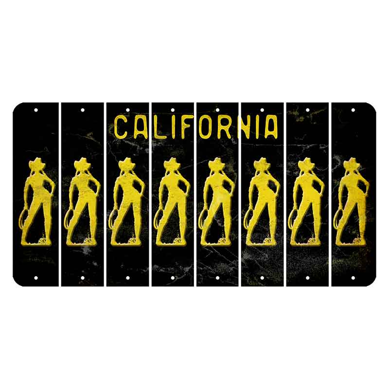 California Black Cut License Plate Strips (Set of 8)