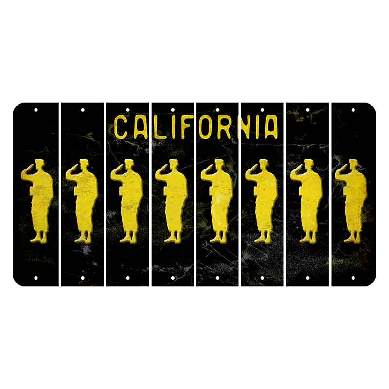 California Black Cut License Plate Strips (Set of 8)