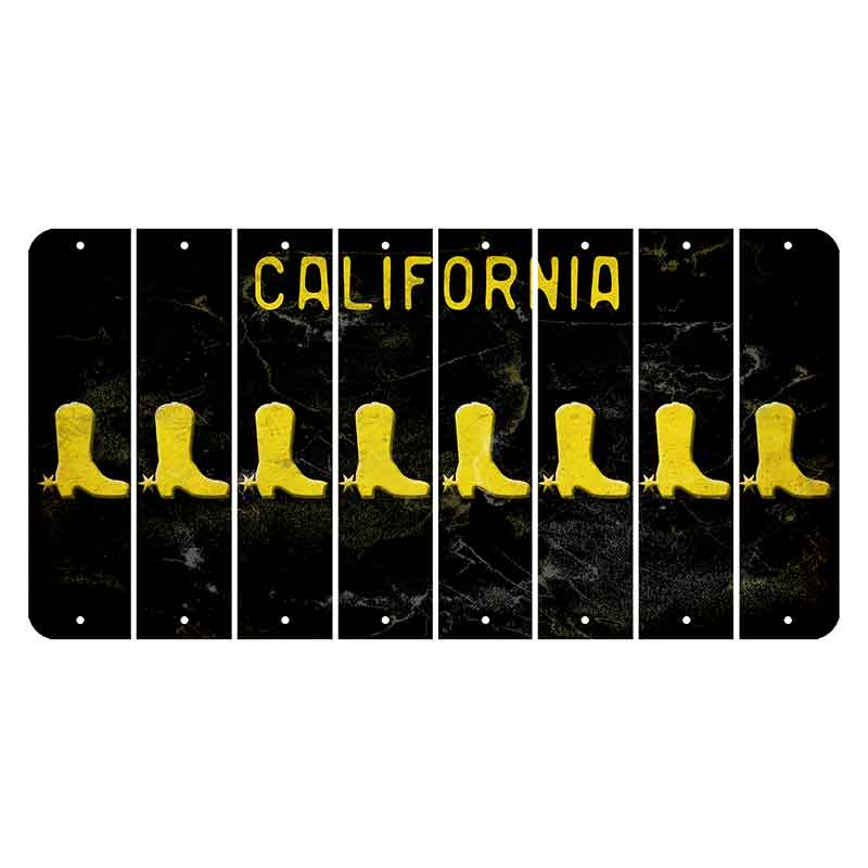 California Black Cut License Plate Strips (Set of 8)