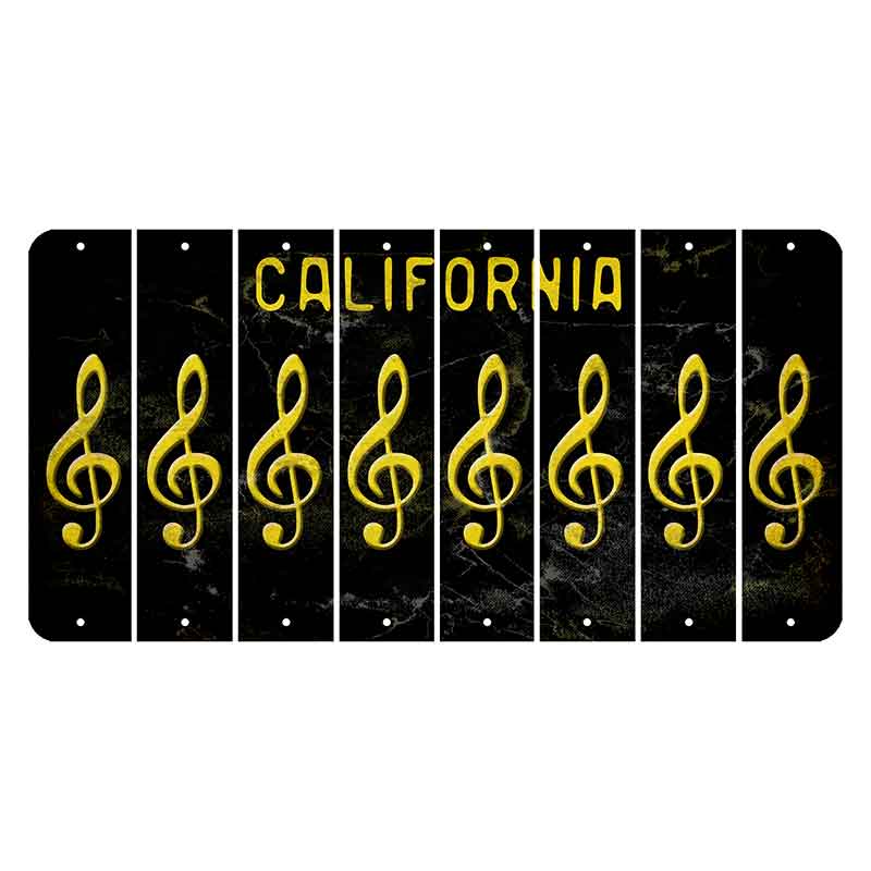 California Black Cut License Plate Strips (Set of 8)