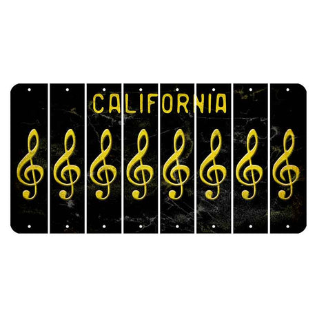 California Black Cut License Plate Strips (Set of 8)