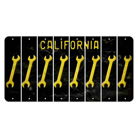 California Black Cut License Plate Strips (Set of 8)