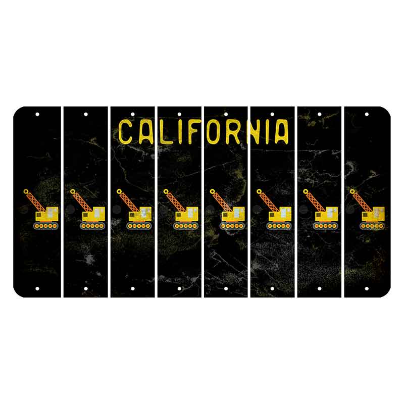 California Black Cut License Plate Strips (Set of 8)