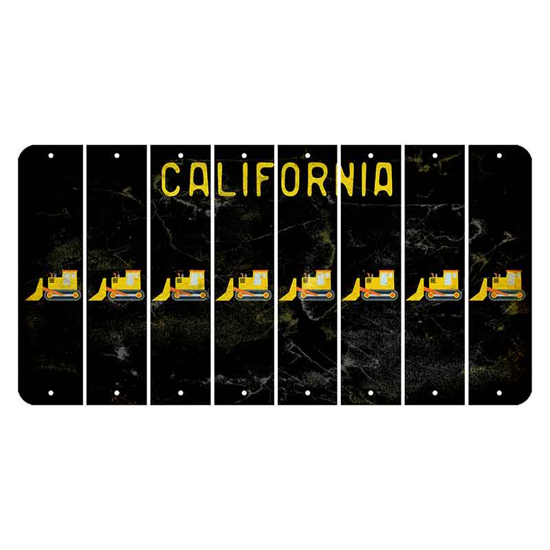 California Black Cut License Plate Strips (Set of 8)