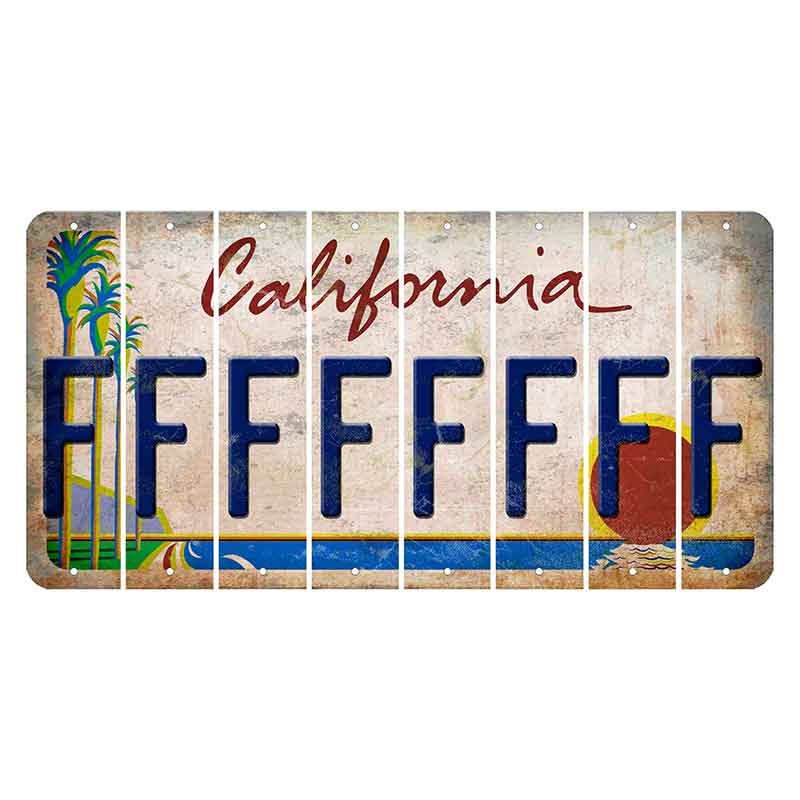 California Coastline Cut License Plate Strips (Set of 8) F