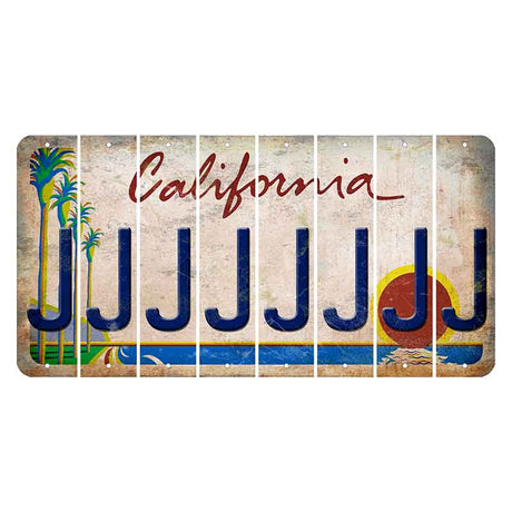 California Coastline Cut License Plate Strips (Set of 8)